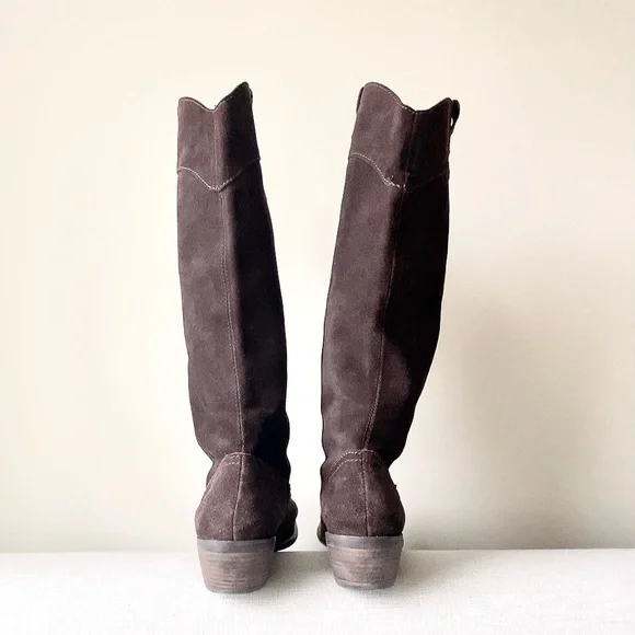 Vintage dark Brown Suede Cowboy Boots – Size 7.5 - Picture 2 of 5